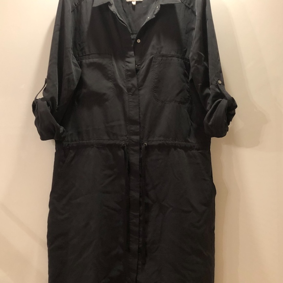 Dark grey button up work dress - Picture 2 of 4